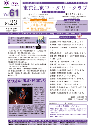 2022-23年度　vol.61　週報No.23